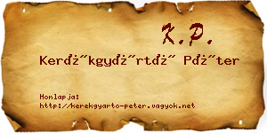 Kerékgyártó Péter névjegykártya